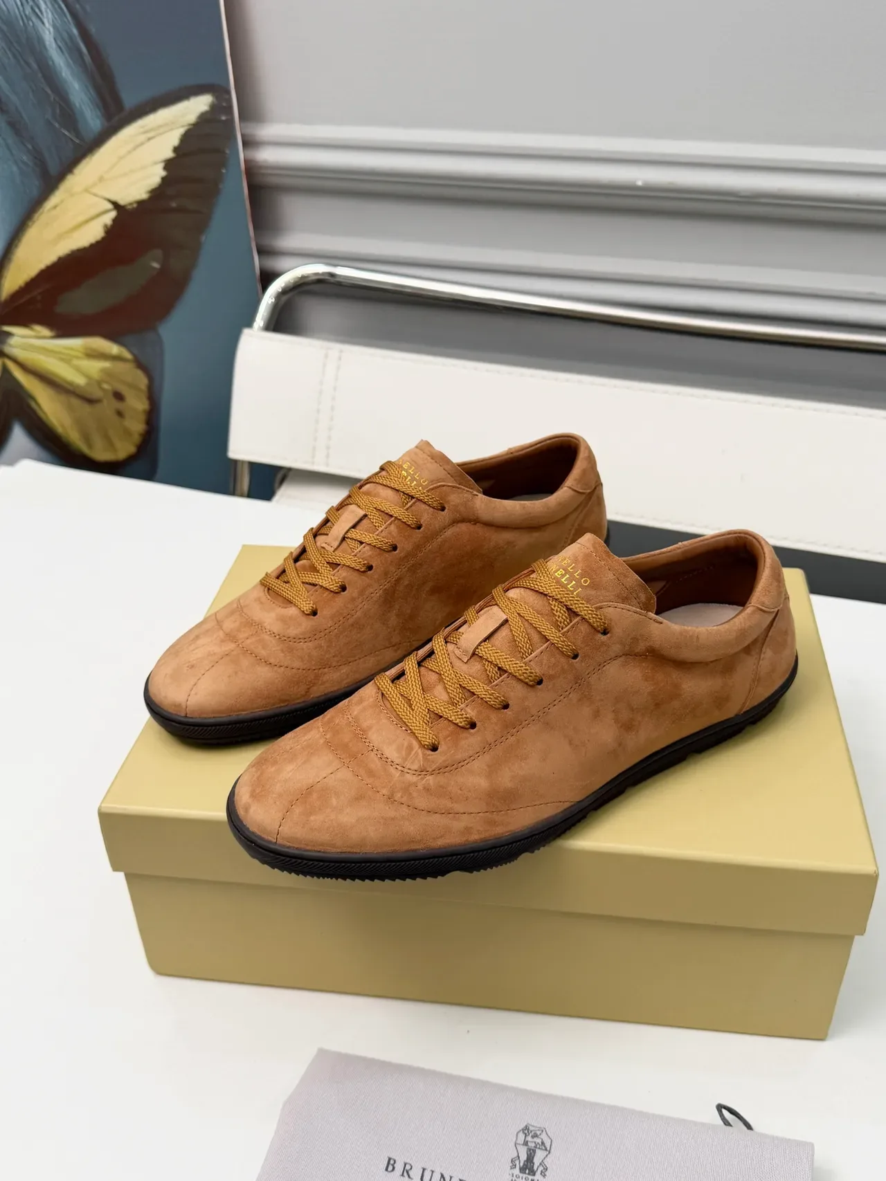 Brunello Cucinelli Suede Low-Top Lace-Up Casual Shoes 5