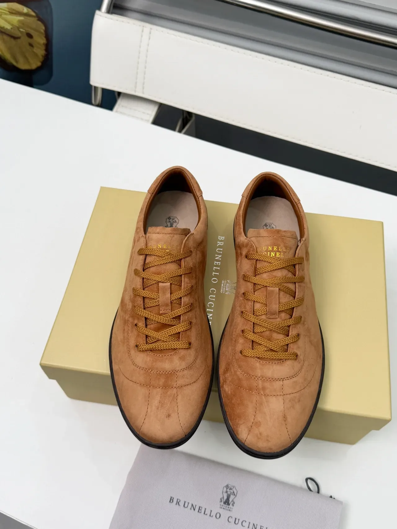 Brunello Cucinelli Suede Low-Top Lace-Up Casual Shoes 6