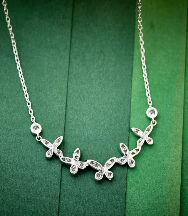 Butterfly Motif Pavé Crystal Necklace 2