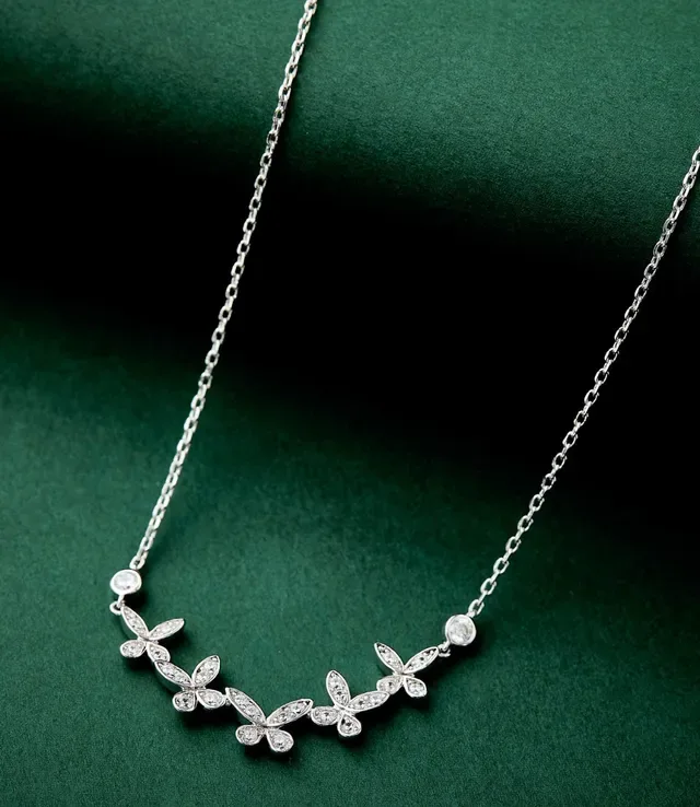 Butterfly Motif Pavé Crystal Necklace 3