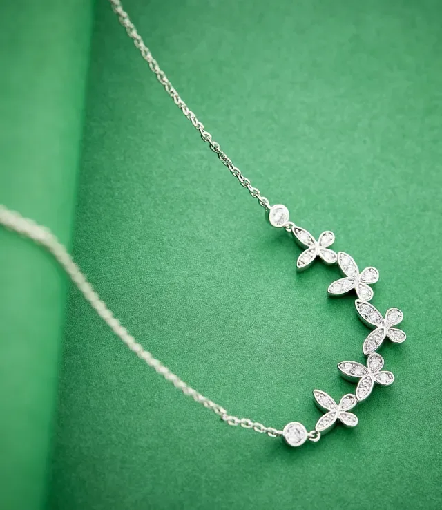 Butterfly Motif Pavé Crystal Necklace 6