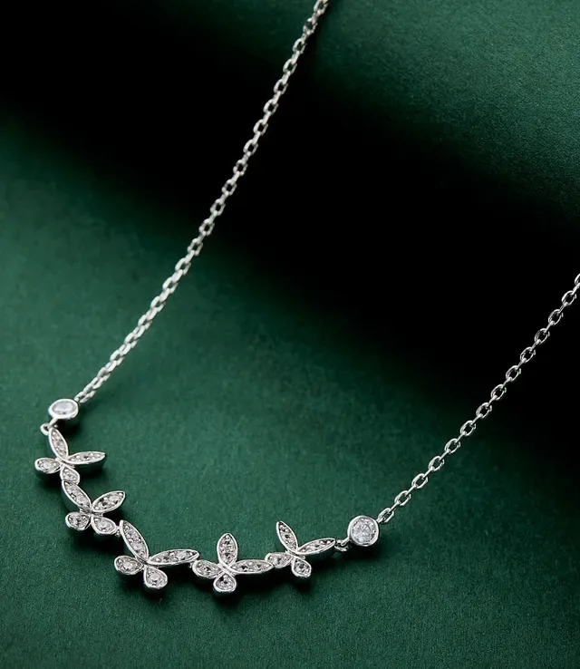 Butterfly Motif Pavé Crystal Necklace 7