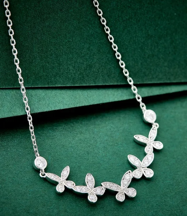 Butterfly Motif Pavé Crystal Necklace 8