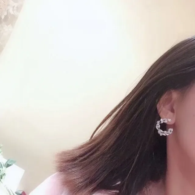 Crystal Marquise Wreath Hoop Earrings 2