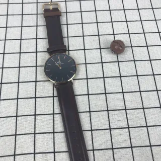 Daniel Wellington Black Brown Minimalist Thin Case Quartz Watch