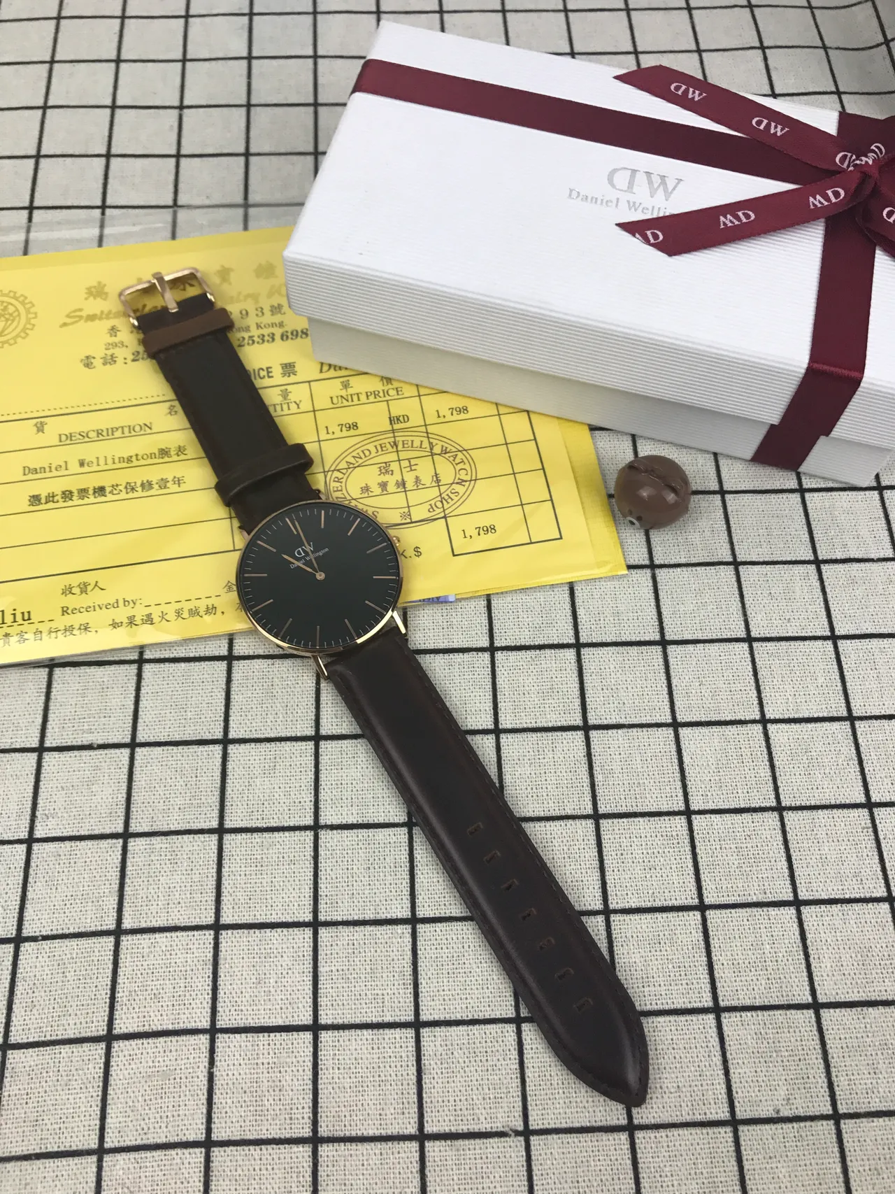 Daniel Wellington Black Brown Minimalist Thin Case Quartz Watch 2