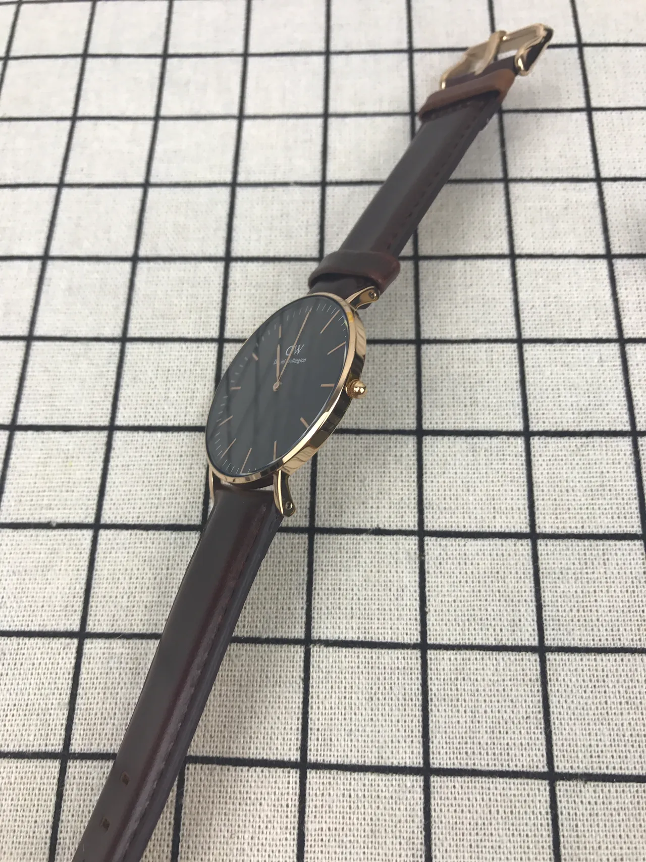 Daniel Wellington Black Brown Minimalist Thin Case Quartz Watch 3