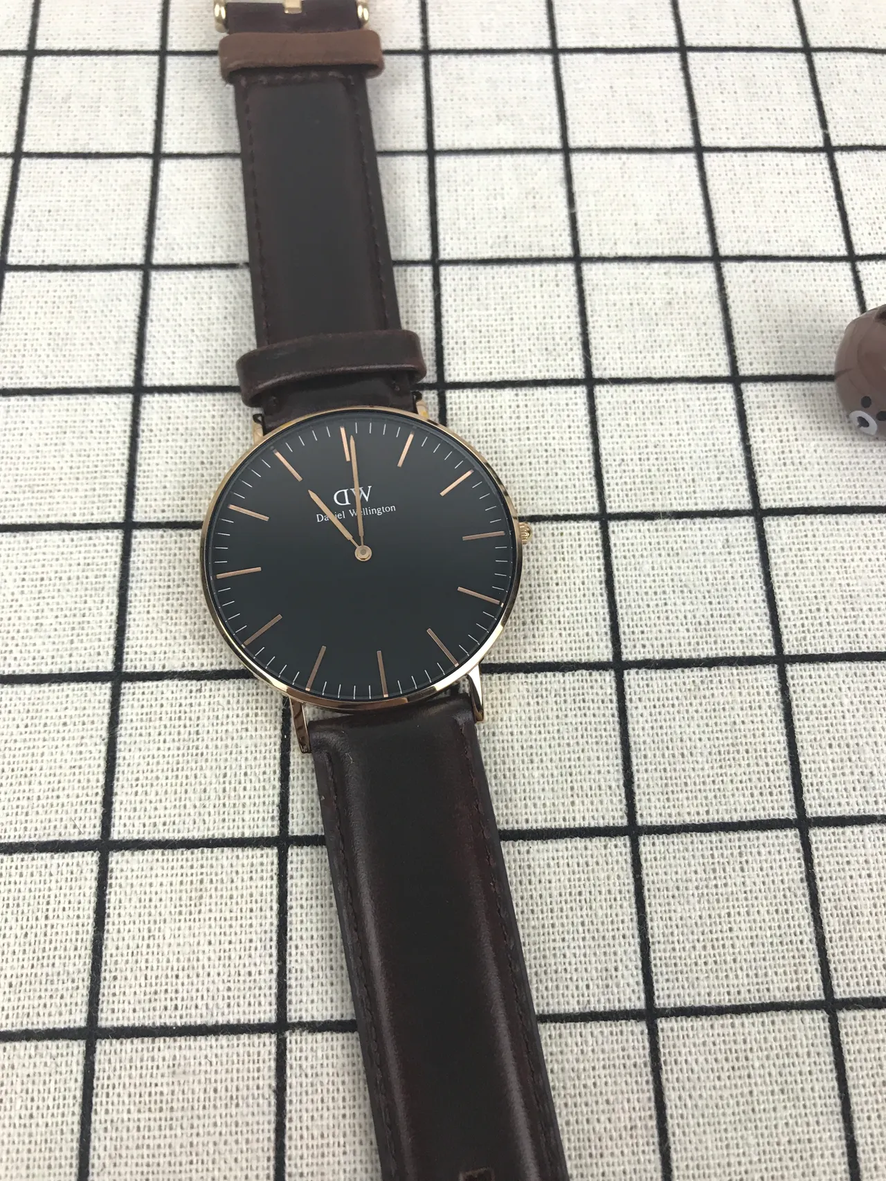 Daniel Wellington Black Brown Minimalist Thin Case Quartz Watch 5