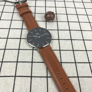 Daniel Wellington ক্লাসিক কালো বাদামি মিনিমালিস্ট পাতলা কেস কোয়ার্টজ ঘড়ি