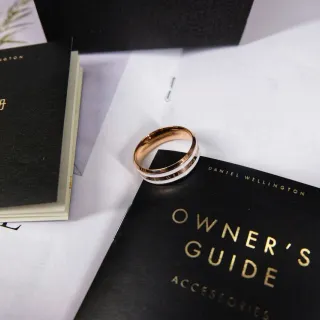 Daniel Wellington Classic Ceramic Rose Gold and White Ring