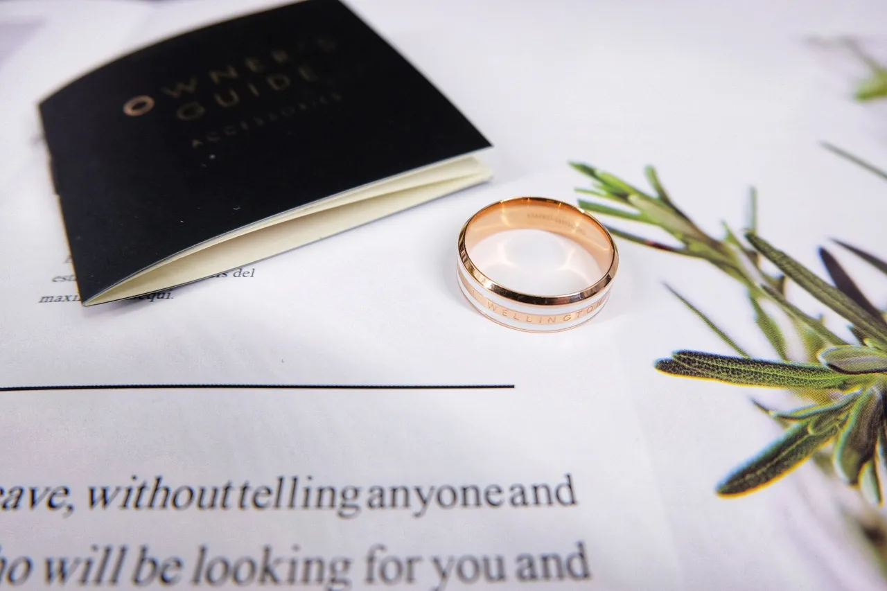 Daniel Wellington Classic Ceramic Rose Gold and White Ring 2