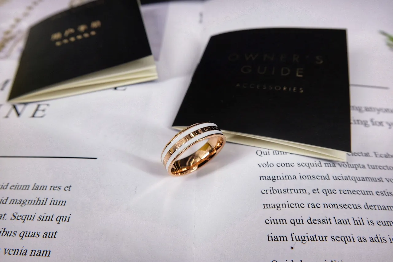 Daniel Wellington Classic Ceramic Rose Gold and White Ring 8