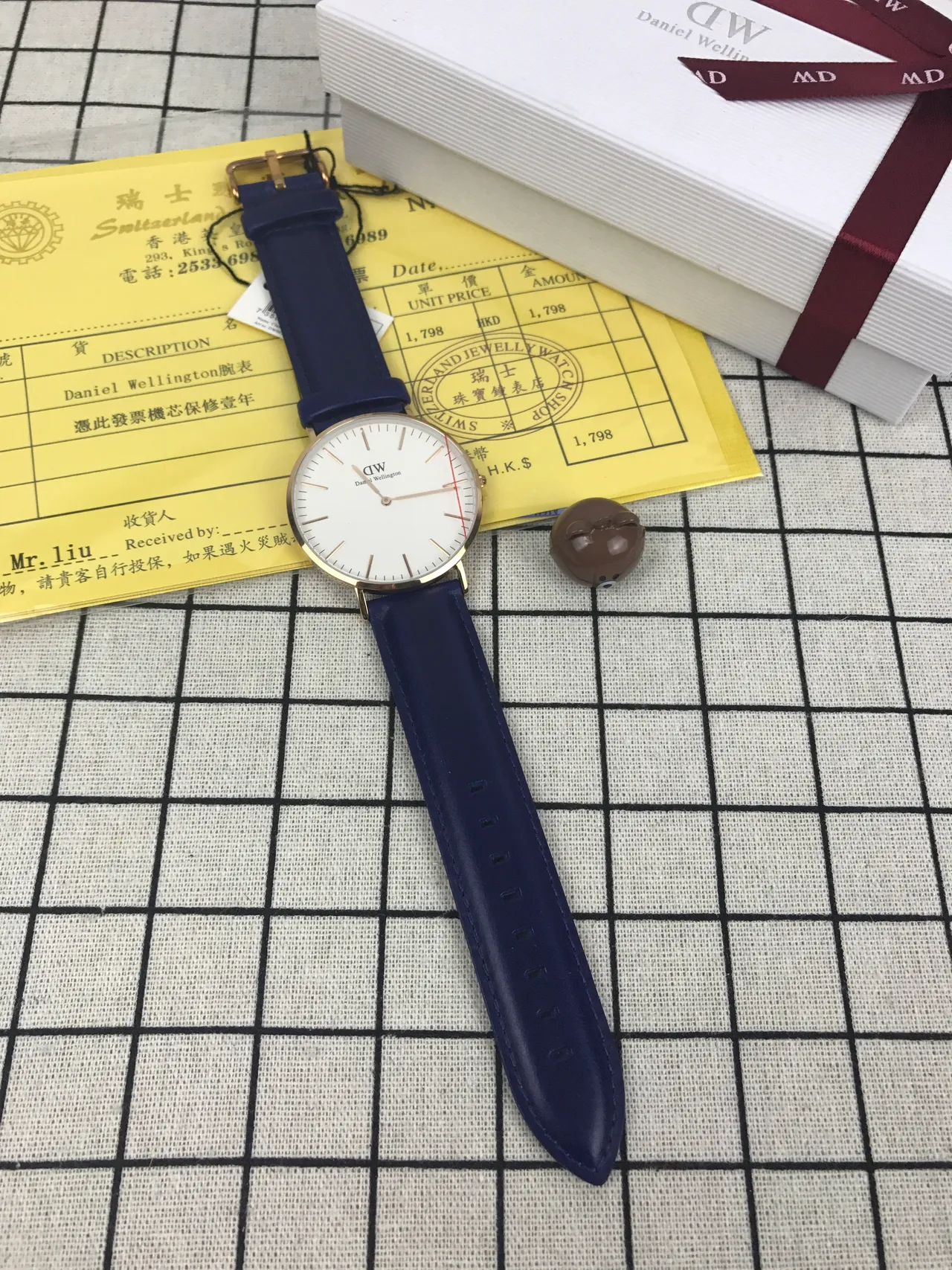 Daniel Wellington Classic Petite Blue Leather Quartz Watch 2