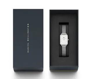 Daniel Wellington Petite Rectangular White Dial Silver Mesh Quartz Watch 6