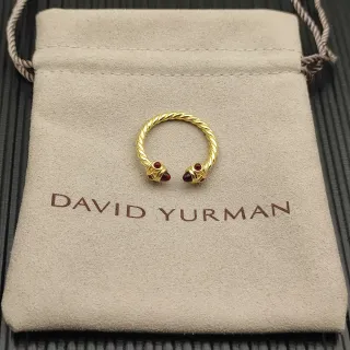 David Yurman Cable Classic Gold Red Twisted Band Open Ring