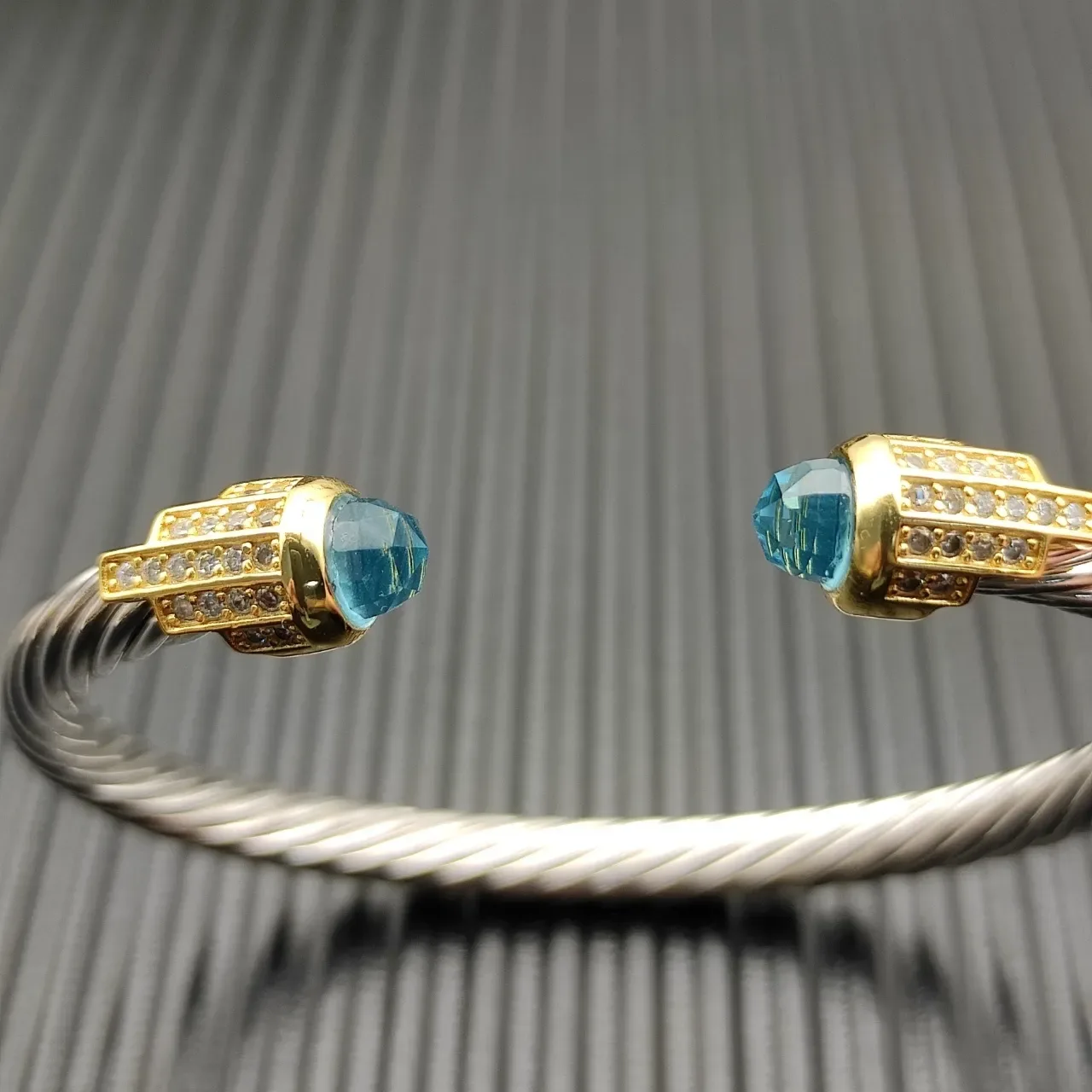 David Yurman Cable Classics Silver Gold Twisted Dual-Tone Metal Bracelet 2