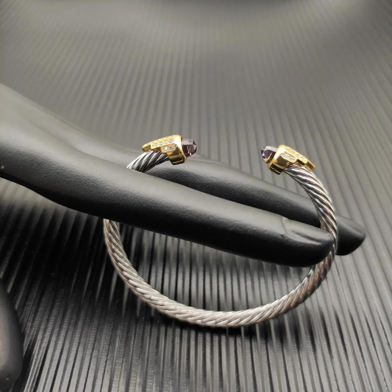 David Yurman Cable Classics Silver Gold Twisted Dual-Tone Metal Bracelet 3