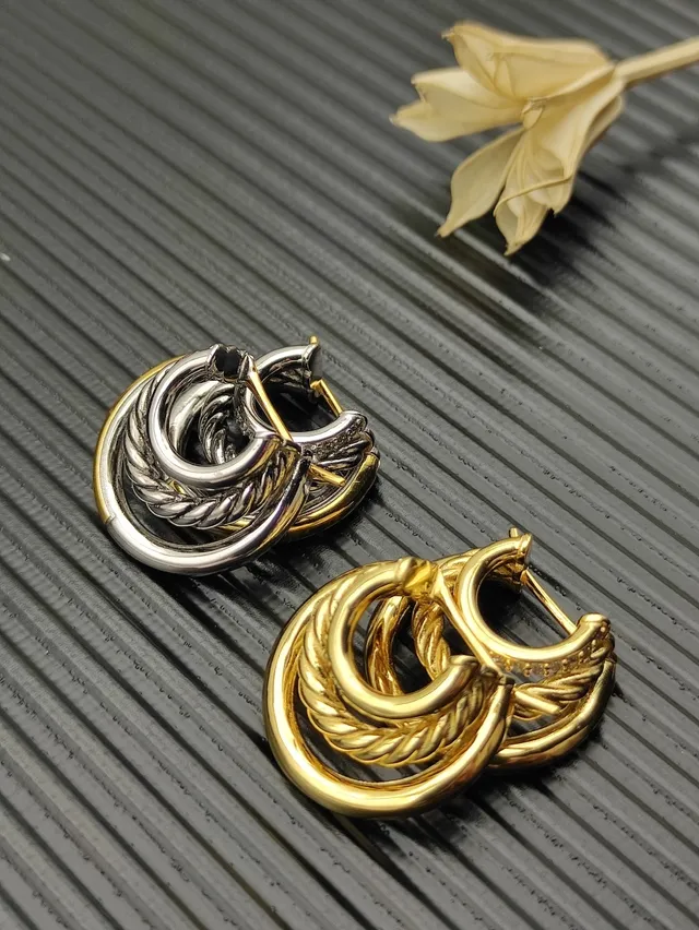 David Yurman Cable Classics Two-Tone Twisted Hoop Earrings 4
