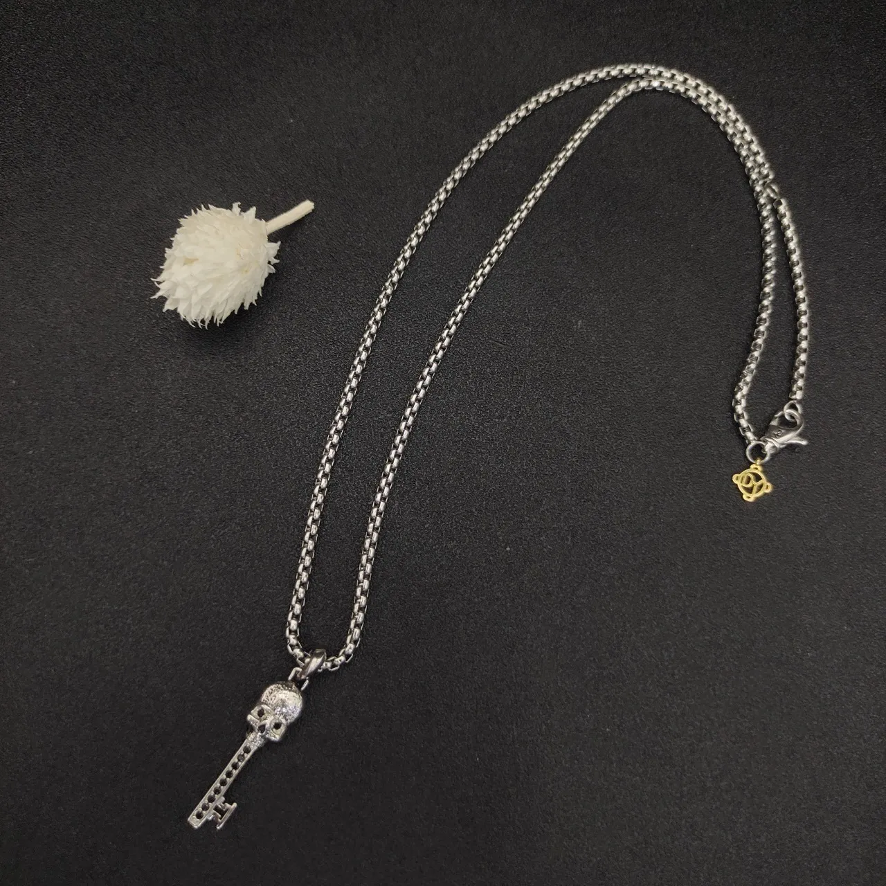 David Yurman Cable Collection Silver Gold Sterling Box-Link Chain Two-Tone Necklace 8
