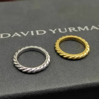 David Yurman Cable Collection Silver Gold Twisted Stackable Ring