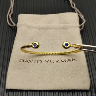 David Yurman سوار كابل ملتوي أزرق ذهبي