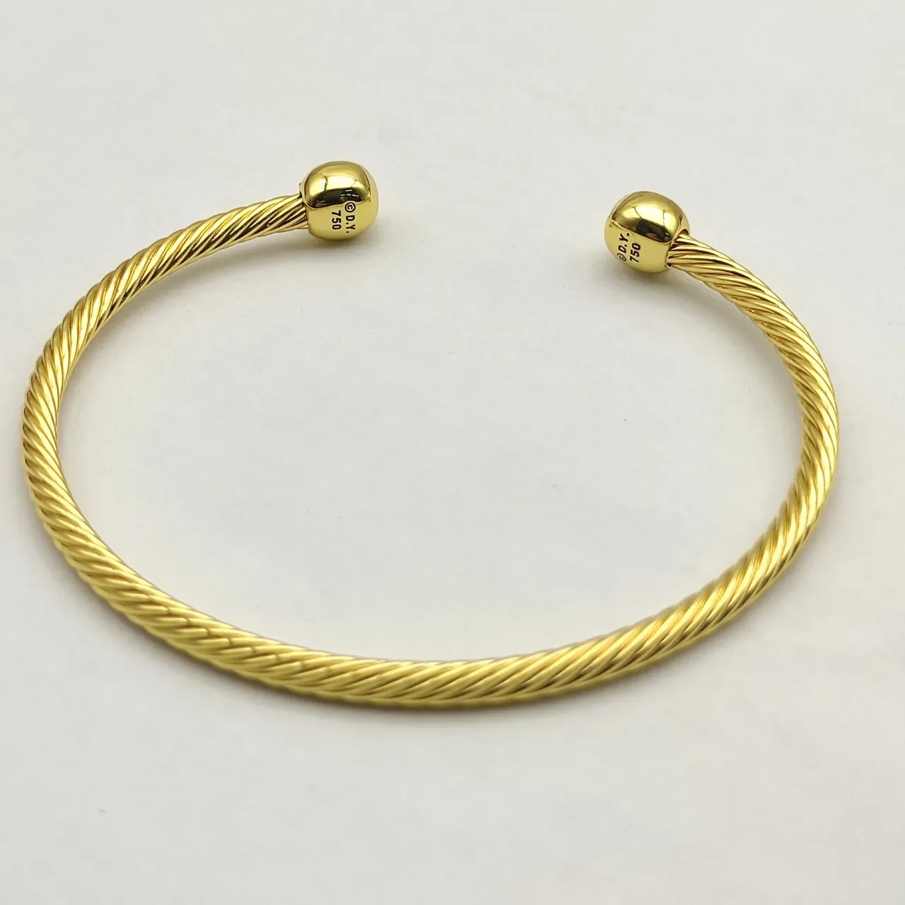 David Yurman Gold Blue Twisted Cable Bracelet 6