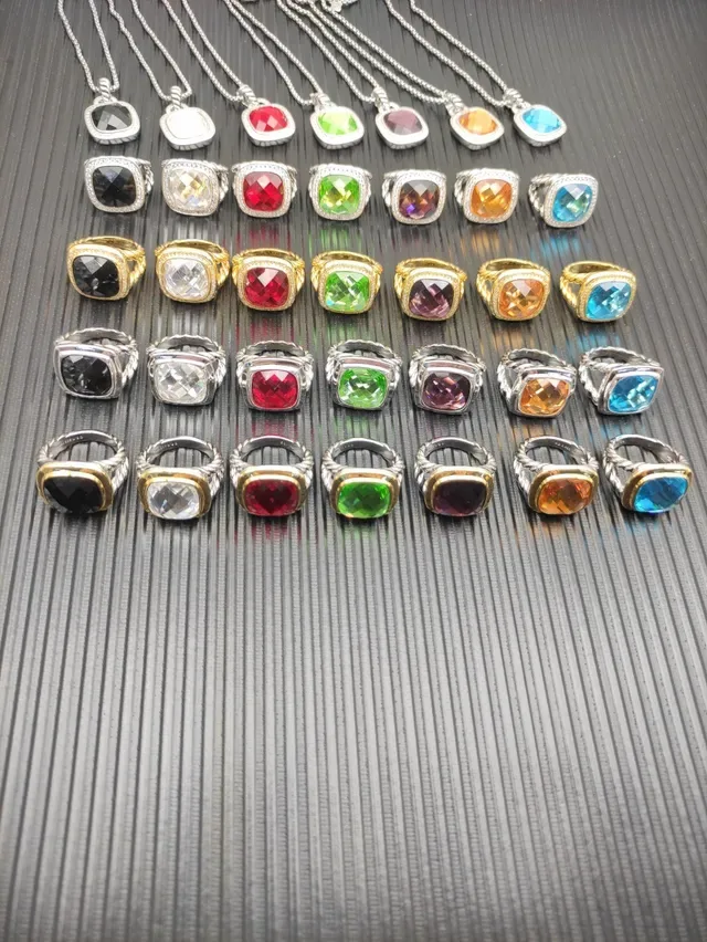David Yurman Red Silver Twisted Cable Band Rectangular Bezel-Set Gemstone Ring 3