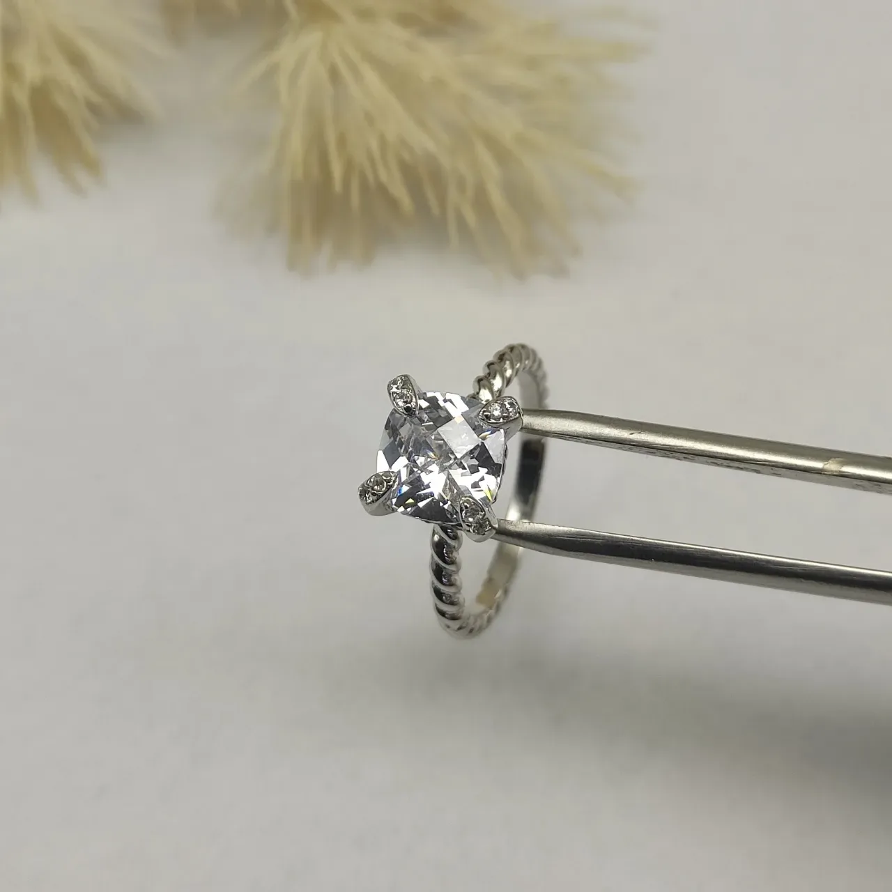 David Yurman Twisted Cable Cushion-Cut Stone Ring 5