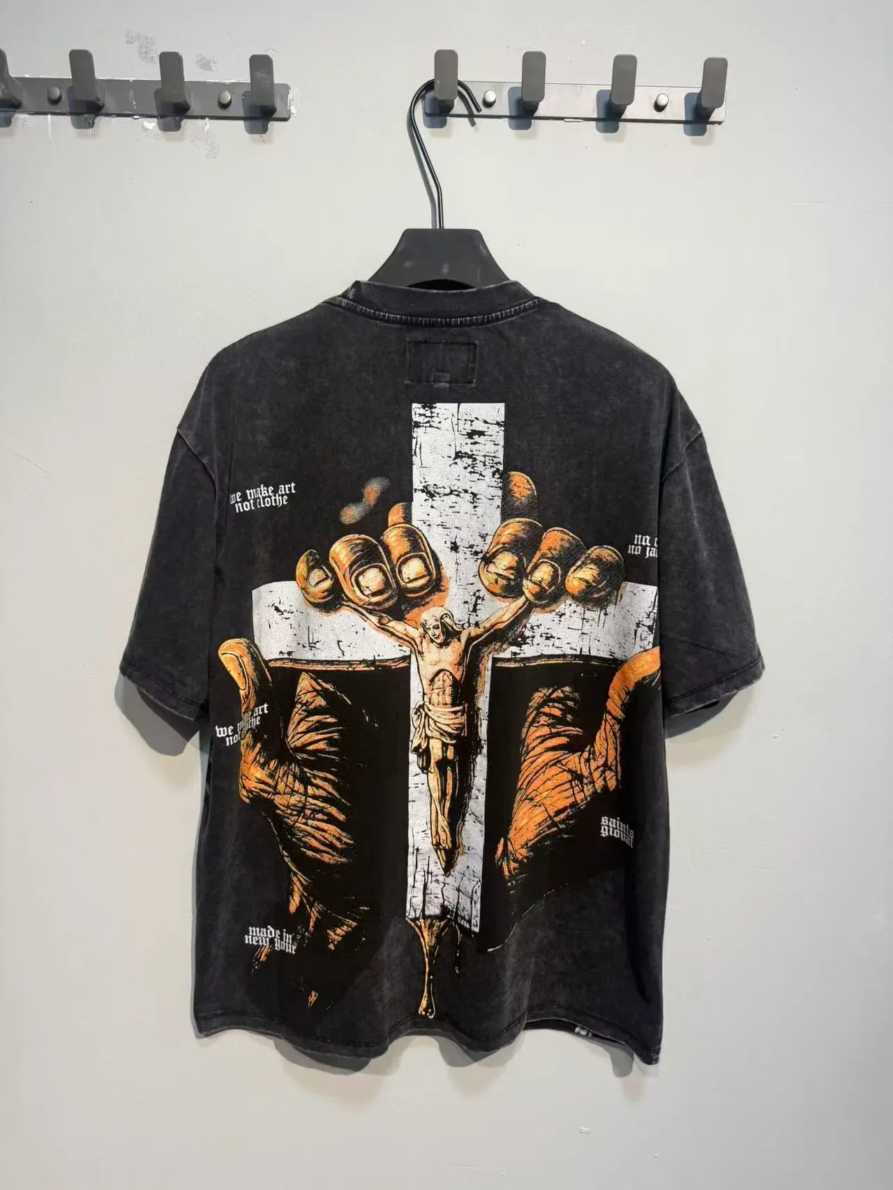 Distressed Acid-Wash Oversized Graphic Print T-Shirt 3
