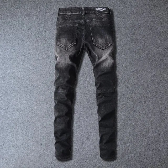 Jeans Cargo-Pocket Noir Déstructuré Slim-Fit 8