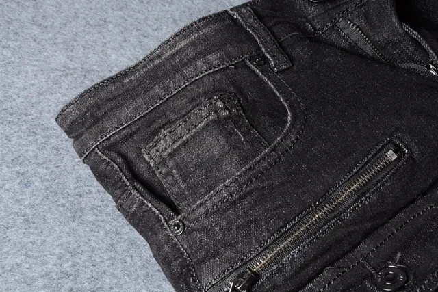 Jeans Cargo-Pocket Noir Déstructuré Slim-Fit 10
