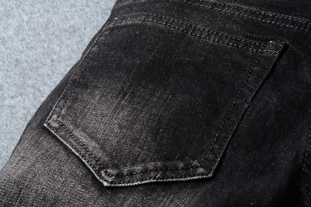 Jeans Cargo-Pocket Noir Déstructuré Slim-Fit 12