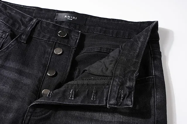 Distressed Slim-Fit Black Ripped Jeans 10
