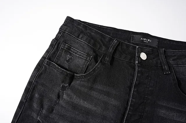 Distressed Slim-Fit Black Ripped Jeans 15
