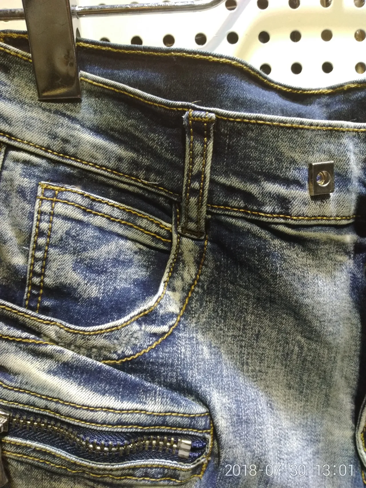 Distressed Zip-Pocket Moto-Panelled Denim Shorts 3