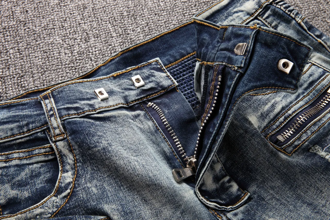 Distressed Zip-Pocket Moto-Panelled Denim Shorts 13