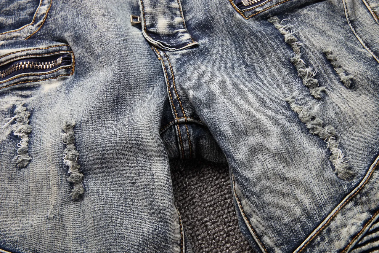 Distressed Zip-Pocket Moto-Panelled Denim Shorts 15