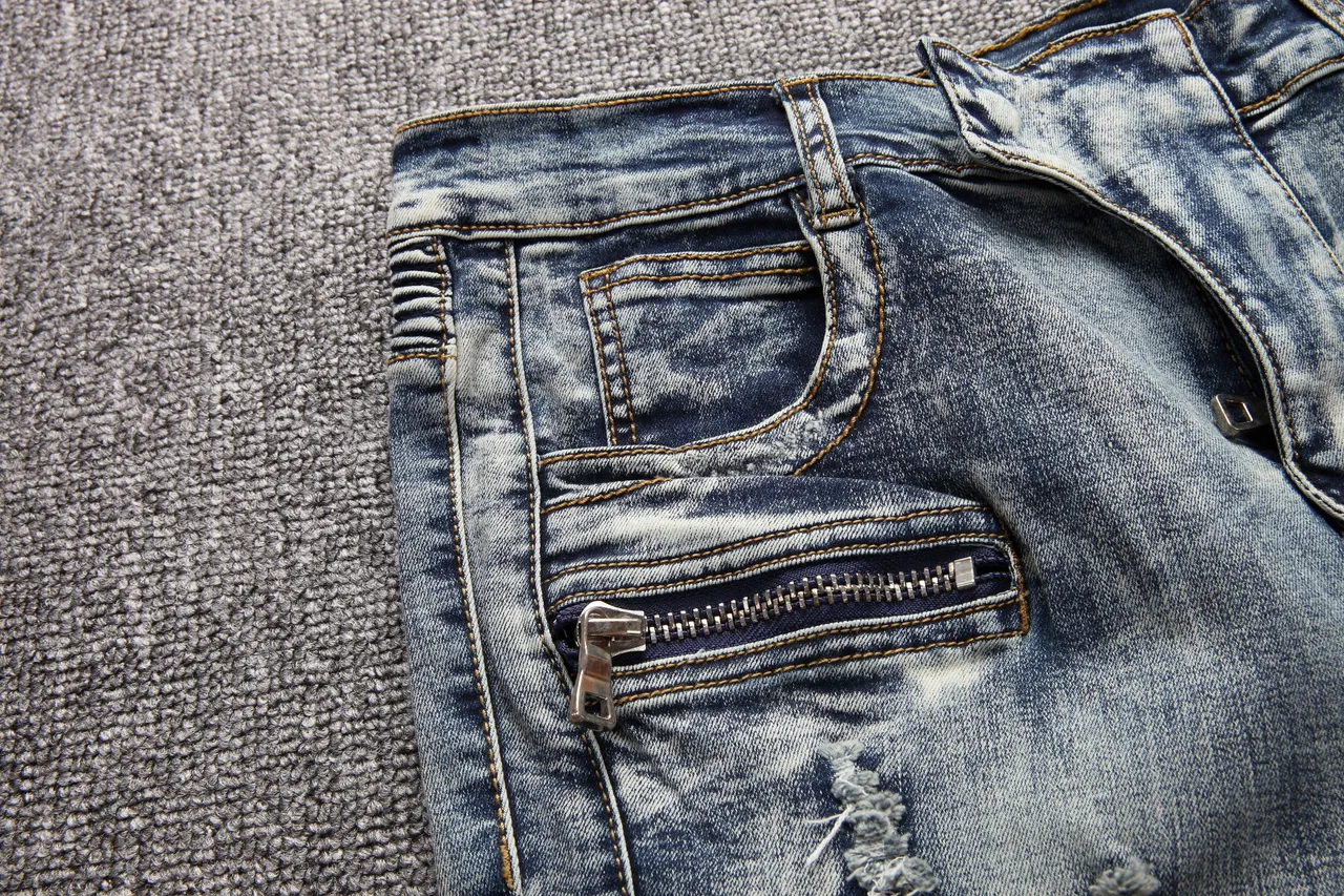 Distressed Zip-Pocket Moto-Panelled Denim Shorts 16