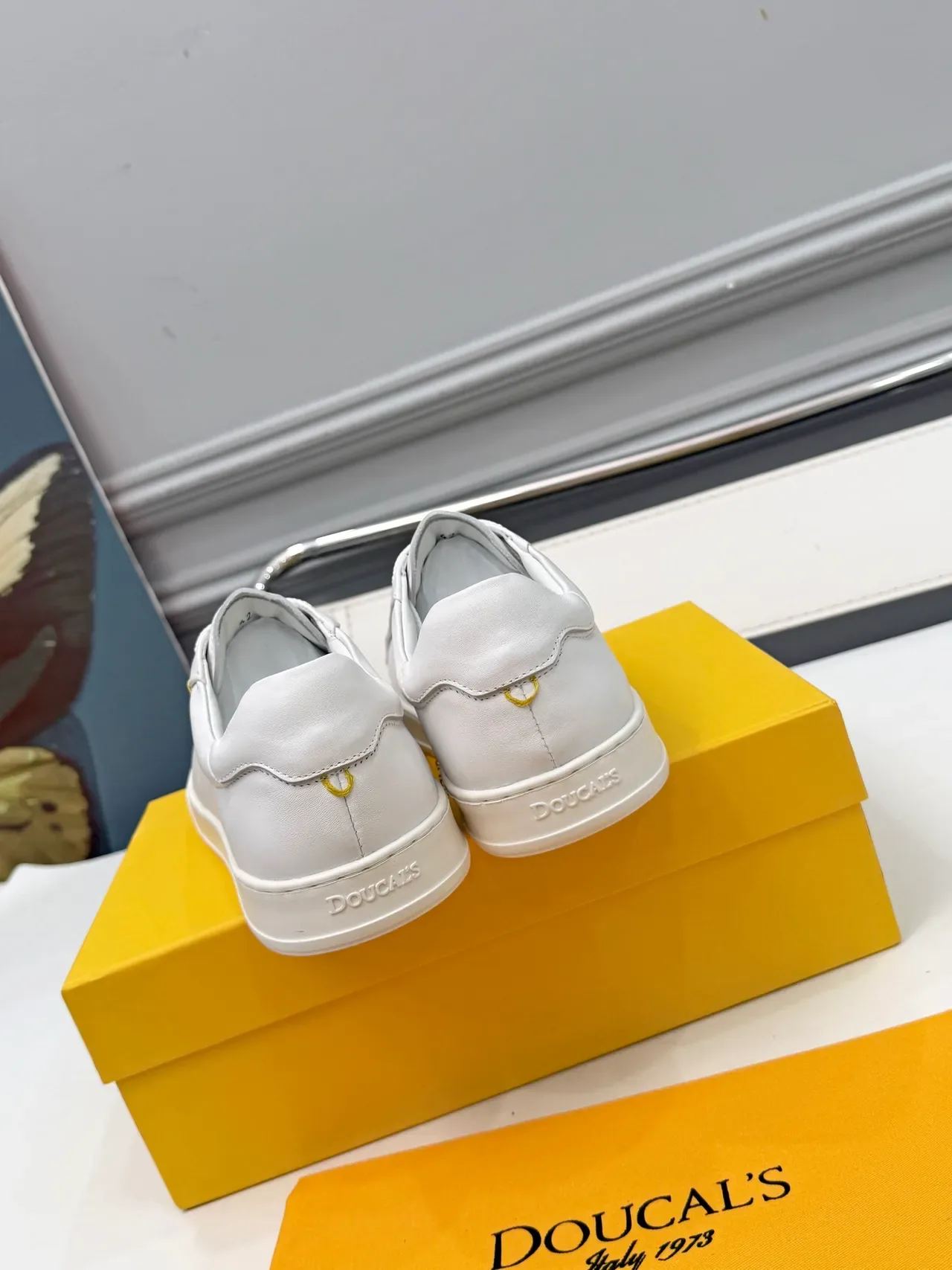 Doucal's White Smooth Leather Lifestyle Sneakers 3