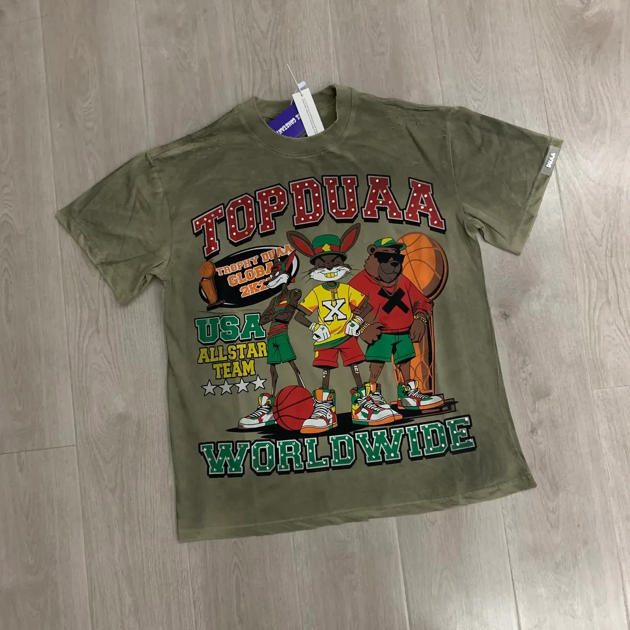 DUAA Topduaa USA All-Star Team Worldwide Graphic T-Shirt 5