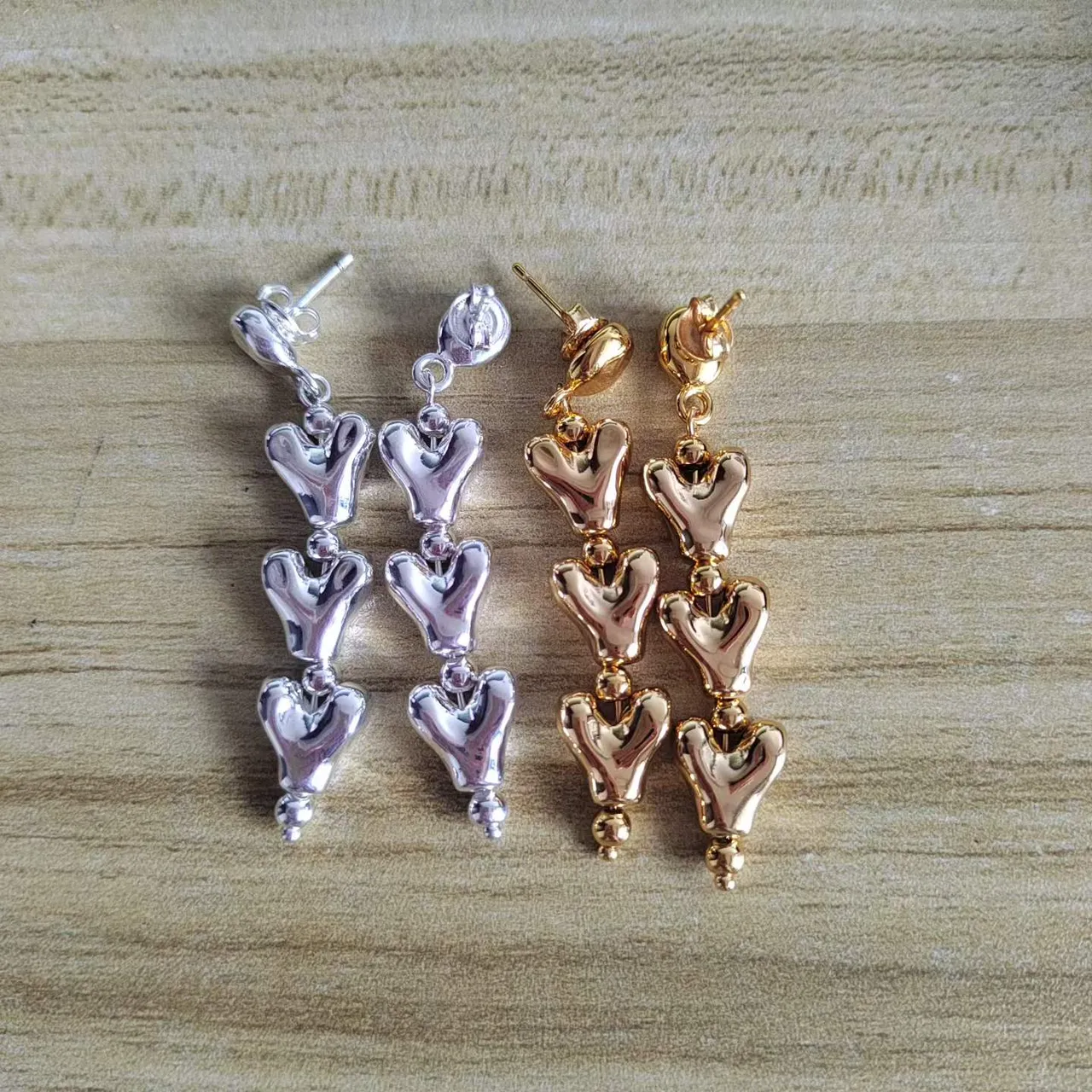 Dual-Stone Faceted Oval and Round Stud Earrings 14