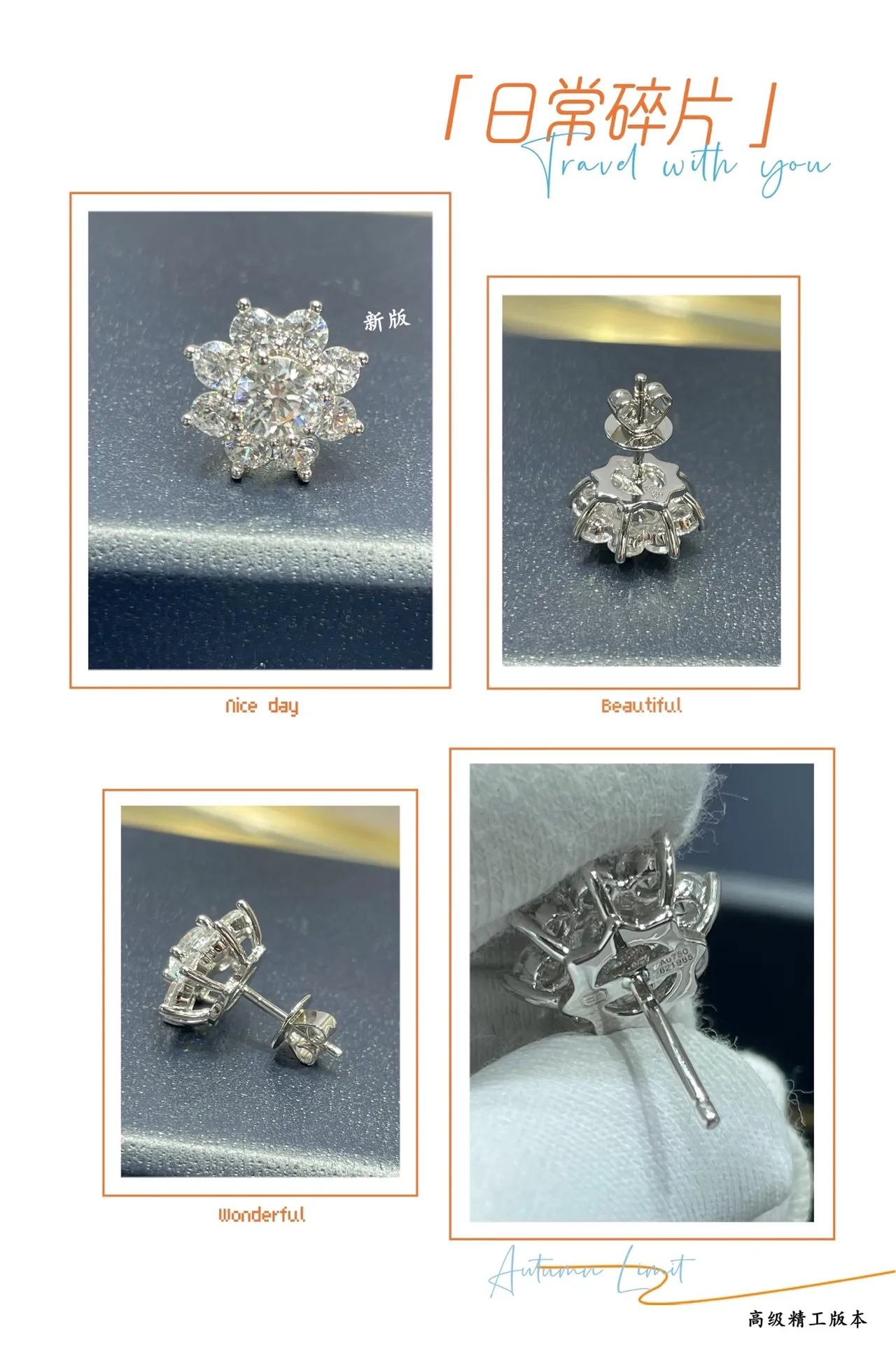 Floral Cluster Multi-Stone Stud Earrings 2