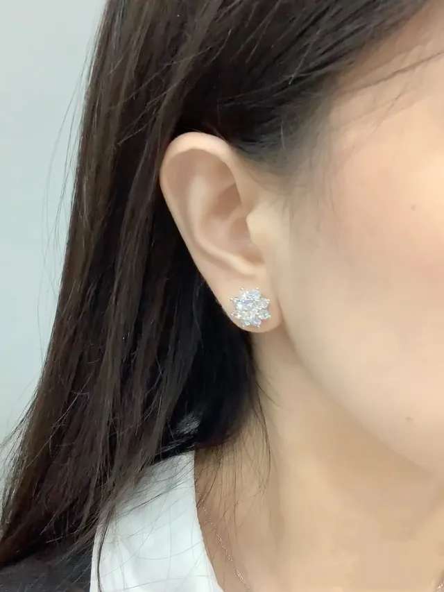 Floral Cluster Multi-Stone Stud Earrings 9