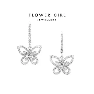 FLOWER GIRL Butterfly Pavé Crystal Dangling Earrings
