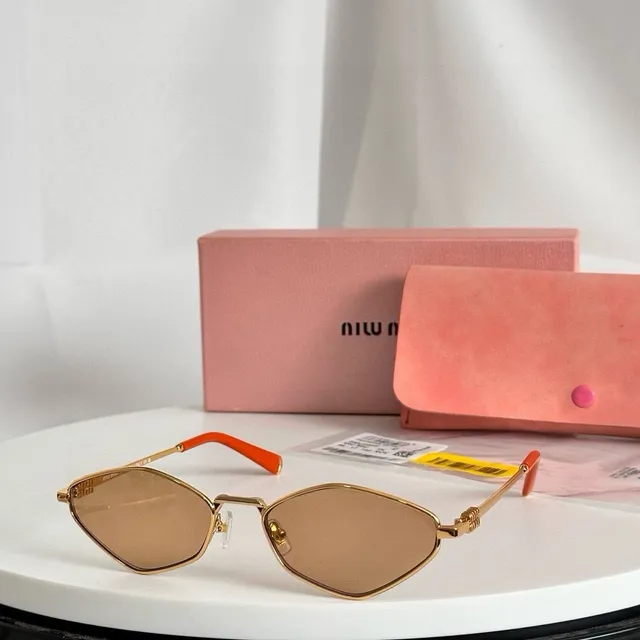 Geometric Hexagonal Gold Frame Brown Gradient Sunglasses 7