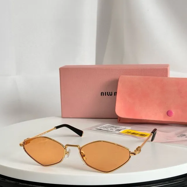 Geometric Hexagonal Gold Frame Brown Gradient Sunglasses 8