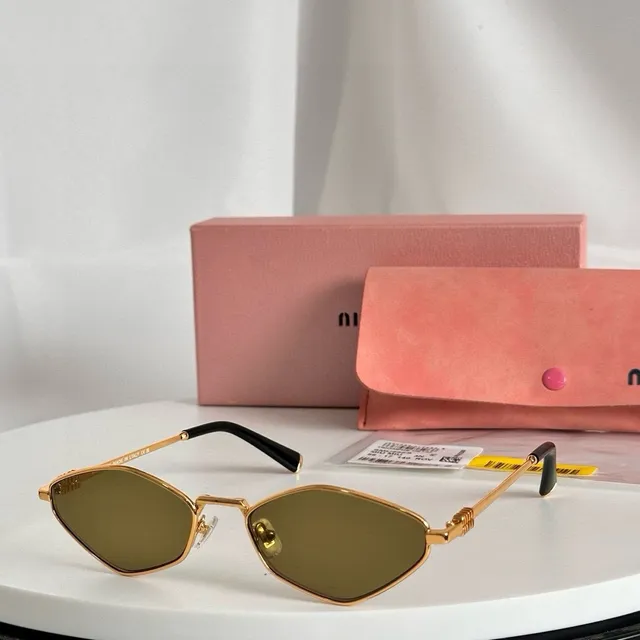 Geometric Hexagonal Gold Frame Brown Gradient Sunglasses 9