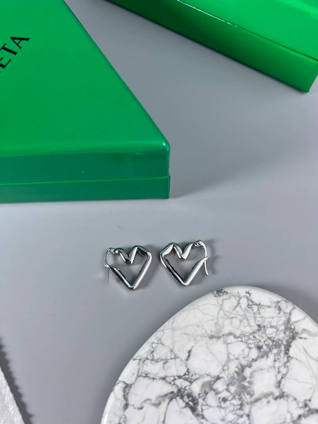 Gold and Silver Heart-Shaped Open Hoop Earrings 5