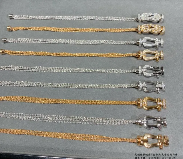 Gold and Silver Tone Mesh Chain Shackle Clasp Bracelets 2