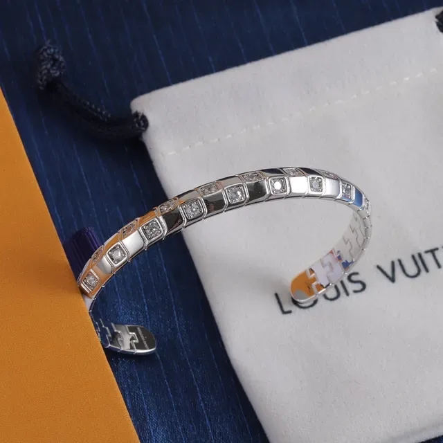 Gold and Silver Tone Segmented Pave-Set Rigid Cuff Bracelets 4